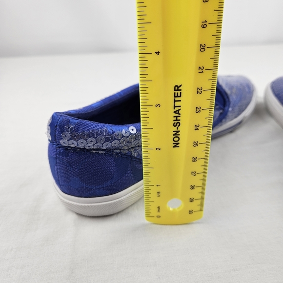 Coach blue sequin slip-on womens size 7.5 flat sneakers - Picture 16 of 16